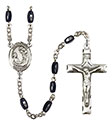 St. Cecilia 8x5mm Black Onyx Rosary R6005S-8016