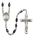 St. Francis of Assisi 8x5mm Black Onyx Rosary R6005S-8036