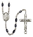 St. Luke the Apostle 8x5mm Black Onyx Rosary R6005S-8068