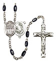 St. Cecilia/Choir 8x5mm Black Onyx Rosary R6005S-8180