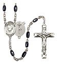 Pope Emeritace Benedict XVI 8x5mm Black Onyx Rosary R6005S-8235