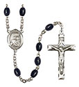 St. Benjamin 8x6mm Black Onyx Rosary R6006S-8013