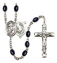 St. Cecilia/Marching Band 8x6mm Black Onyx Rosary R6006S-8179