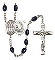 St. Cecilia/Choir 8x6mm Black Onyx Rosary R6006S-8180