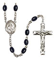 St. Bede the Venerable 8x6mm Black Onyx Rosary R6006S-8302