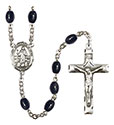 St. Bernadine of Sienna 8x6mm Black Onyx Rosary R6006S-8387