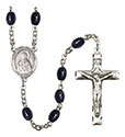 St. Lydia Purpuraria 8x6mm Black Onyx Rosary R6006S-8411