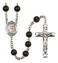 St. Benjamin 7mm Black Onyx Rosary R6007S-8013