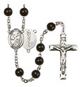 St. Luke the Apostle/Doctor 7mm Black Onyx Rosary R6007S-8068S8