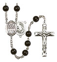St. Cecilia/Choir 7mm Black Onyx Rosary R6007S-8180