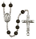 St. Bernadine of Sienna 7mm Black Onyx Rosary R6007S-8387