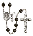 St. Christopher/Choir 7mm Black Onyx Rosary R6007S-8514