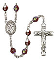 St. Bernard of Clairvaux 7mm Garnet Aurora Borealis Rosary R6008GTS-8233