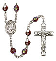 St. Edburga of Winchester 7mm Garnet Aurora Borealis Rosary R6008GTS-8324