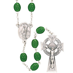 Rosary St. Patrick with  Shamrock Beads SR3959