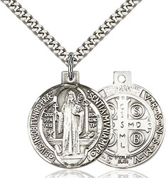 Sterling St. Benedict Pendant 0027B