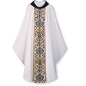 Chasuble Regina White with Blue Velvet Collar 3377