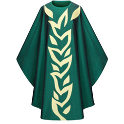 Chasuble Silk Tree of Life Dark Green 5024