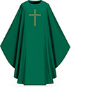 Chasuble Assisi Green with Embroidered Cross 1002