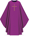 Chasuble Assisi Purple with Embroidered Cross 1002