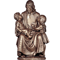 Statue Jesus Seated with Two Children 100/42BR