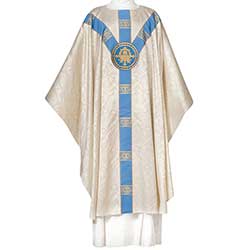 Chasuble Alpha Omega White&#47;Blue 101&#45;0920