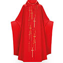 Chasuble Red Embroidered Crosses