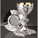 Chalice &amp; 6-1/4&quot; Dish Paten Silver 2420