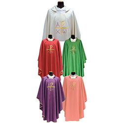 Chasuble with Chi Rho &amp; Apha Omega Embroidery 316