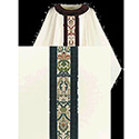 Chasuble Beige Dupion with Green Regina &amp; Velvet Banding 3559