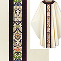 Chasuble Beige Dupion with Purple Regina &amp; Velvet Banding 3560