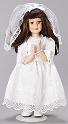 First Communion Doll&#44; Brunette