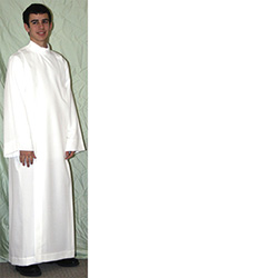 Altar Server Alb Front Wrap Polyester Linen Weave 557