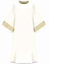 Dalmatic Assisi White with Sleeve Trim 7-1001