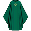 Chasuble Assisi with Braid &amp; Cross Green 701033