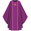 Chasuble Assisi with Braid &amp; Cross Purple 701034