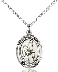 Sterling Silver St. Bernadette Pendant 8017