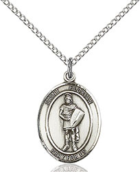 Sterling Silver St. Florian Pendant 8034