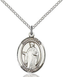 Sterling Silver St. Justin Pendant 8052