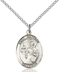 Sterling Silver St. Matthew the Apostle Pendant 8074