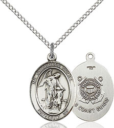 Sterling Silver Guardian Angel Coast Guard Pendant 8118-3