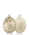 14kt Gold Guardian Angel Navy Medal 8118-6