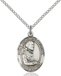 Sterling Silver St. Pio of Pietrelcina Pendant 8125