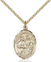 14kt Gold Filled Sts. Cosmas &amp; Damian Pendant 8132