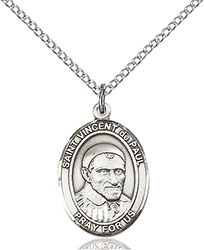 Sterling Silver St. Vincent De Paul Pendant 8134