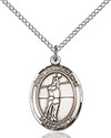 Sterling Silver St. Christopher/Volleyball Pendant 8138