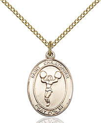 14kt Gold Filled St. Christopher/Cheerleading Pendant 8140