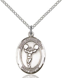 Sterling Silver St. Christopher/Cheerleading Pendant 8140