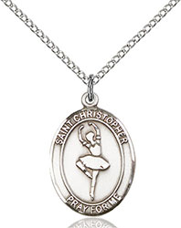 Sterling Silver St. Christopher/Dance Pendant 8143