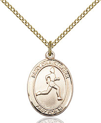 14kt Gold Filled St. Christopher/Track &amp; Field Pendant 8149